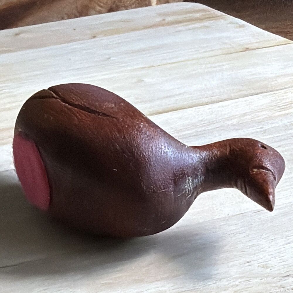 Hand Carved Wooden Duck Figurine Collectible, Brown, Approx. 4 Inches - Picture 9 of 12